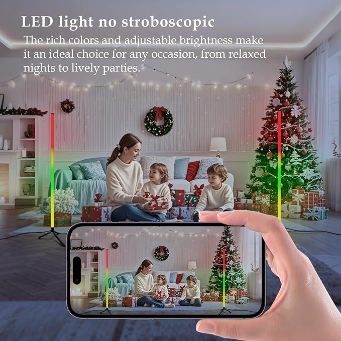 Corner Floor Lamp with Music Sync, Smart Modern LED Corner with Remote Control, RGB DIY LED Lamp Changing Ambience Light, Color Changing Standing Floor Lamp for Living Room Gaming Room