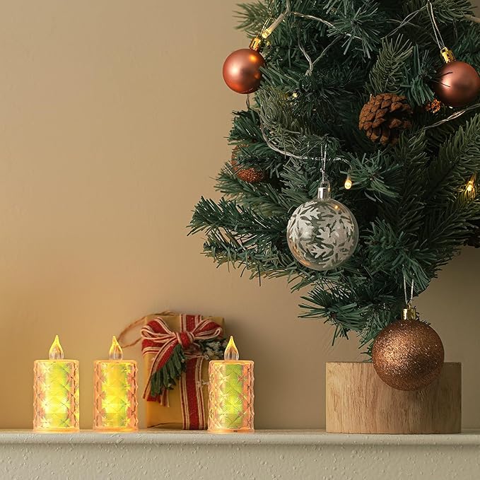 24 Pack Battery Operated Flameless Tea Lights LED Candles Battery Life Over 200 Hours Tabletop Decorative Lights for Halloween/Christmas Party Wedding Centerpieces