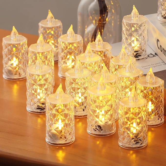 24-Pack Battery Operated Flameless Candles - Realistic Flickering LED Lights for Wedding Centerpieces, Valentine‘s Day Dining Table, Home Decor