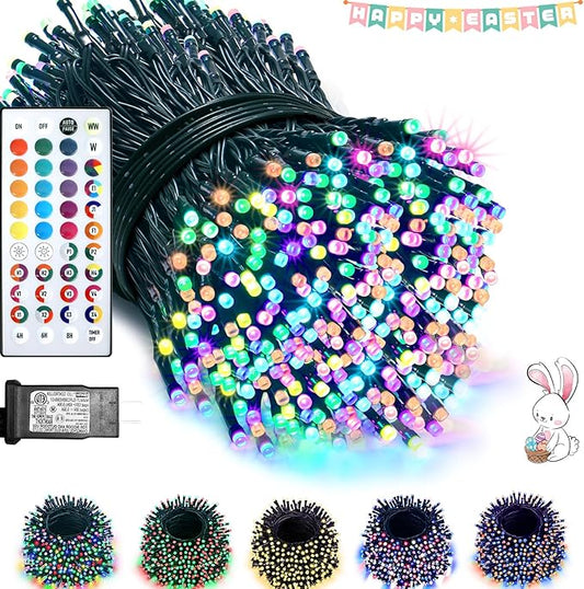 200 LED Christmas Lights Color Changing, 35 Colors 66FT Easter String Lights with Remote Timer, Connectable Waterproof Twinkle Lights Plug in for Xmas Tree Outdoor Holiday Wedding Party Decor