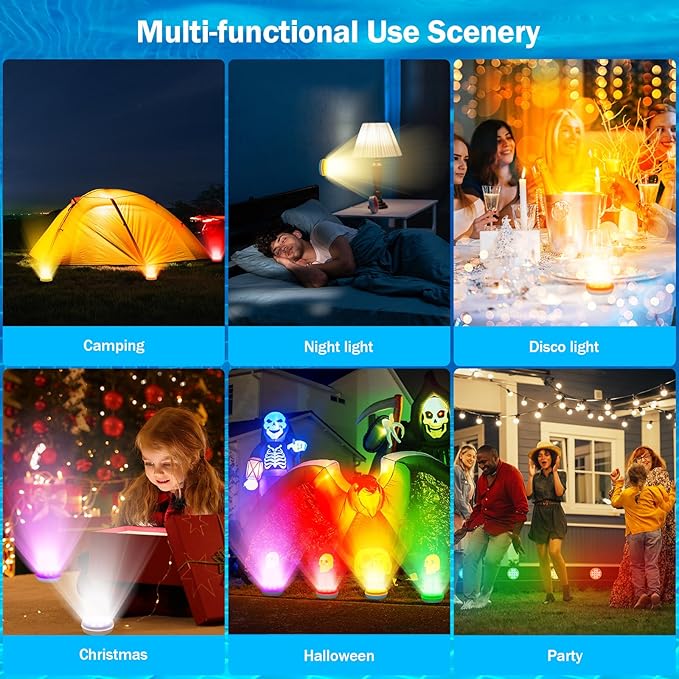 Pool Lights, 2025 Upgraded Ultra-High Brightness Rechargeable Submersible Pool Lights with Remote, IP68 Waterproof 22 Colors Pool Light 2600mAh Magnet LED Underwater Light for Hot Tub 6 Pack