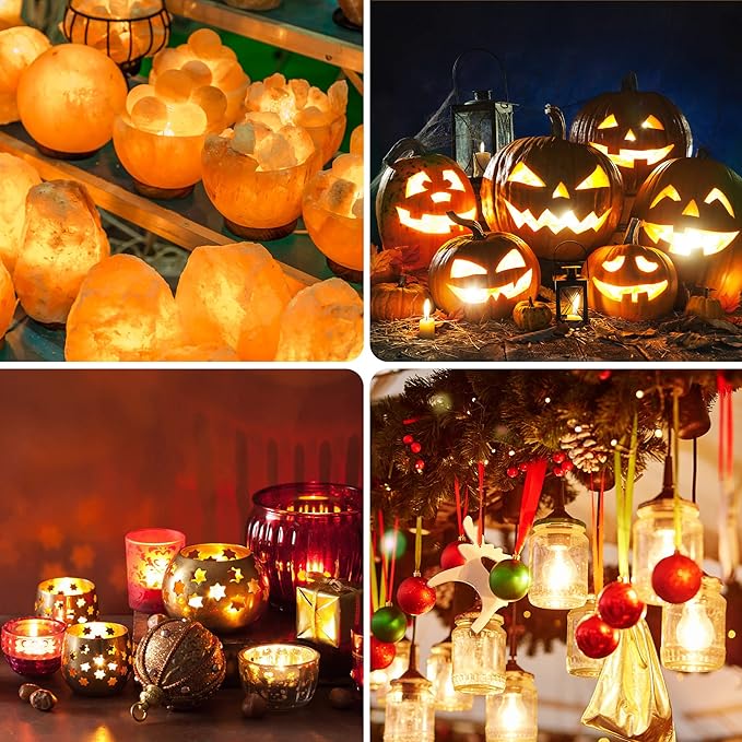 Christmas Village Light Accessory Cord with 6 LED Bulb, 11.5 ft C7 LED Lamp with Dual Fuse and On/Off Switch Plugs for Christmas Village House Crafts Pumpkin Lights(1 Pack)