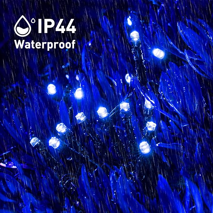 JMEXSUSS 2 Pack Solar String Lights Outdoor Waterproof, Total 400 LED 151FT Solar Christmas Lights Outdoor, 8 Modes Christmas Light for Outside Patio Yard Tree Decorations, Blue