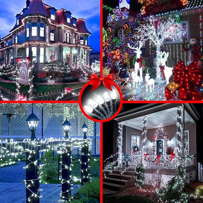 1500 LED 502ft Outdoor Christmas Lights Super Long String Lights 8 Modes Timer Memory, Outsite Waterproof Dark Green Wire Fairy Light Strings for Xmas Tree Wedding Holiday Party Decorations Cool White