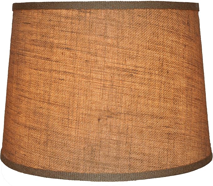 Urbanest French Drum Burlap Lampshade, 12-inch by 14-inch by 10-inch, Natural
