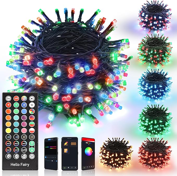 iBaycon Smart Color Changing Christmas Lights, 100FT 300 LED RGB Christmas Tree Lights Remote & App Controlled String Lights for Outdoor Indoor Christmas Decorations
