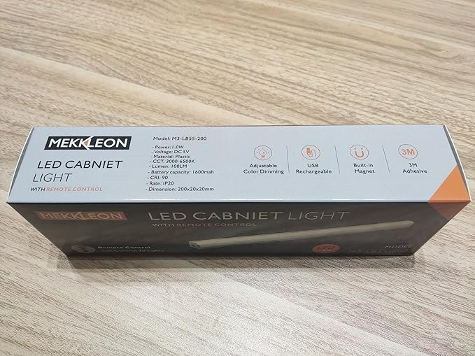 Under Cabinet Lights Remote Control, Magnetic Dimmable Closet Lights,USB Rechargeable Wireless LED Shop Light,Ceiling and Under Counter Lights for Kitchen,Wardrobe,Shelf(20CM,White)