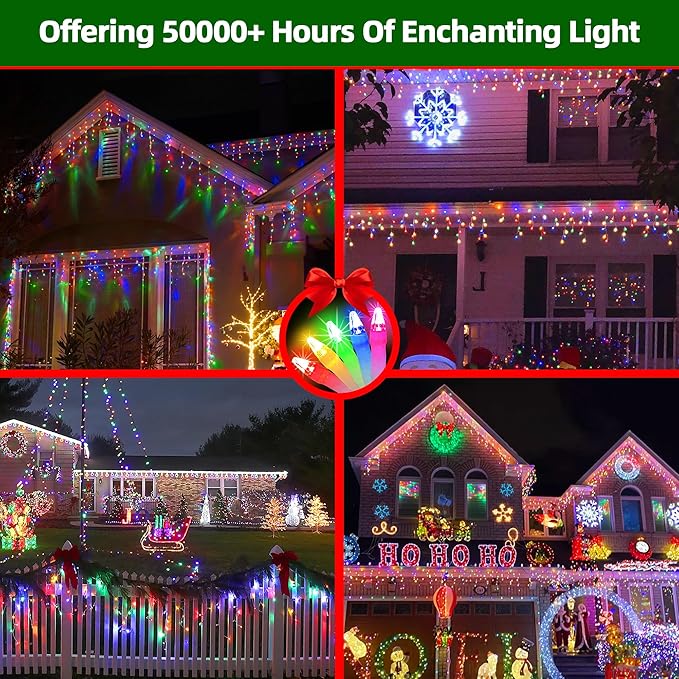 810 LED Christmas Lights with 180Drops, 82ft 12 Modes Multicolor Fairy String Lights with Timer Dimmable, Waterproof Twinkle Lights for Christmas Indoor Outdoor Holiday Wedding Party Eaves Decorations