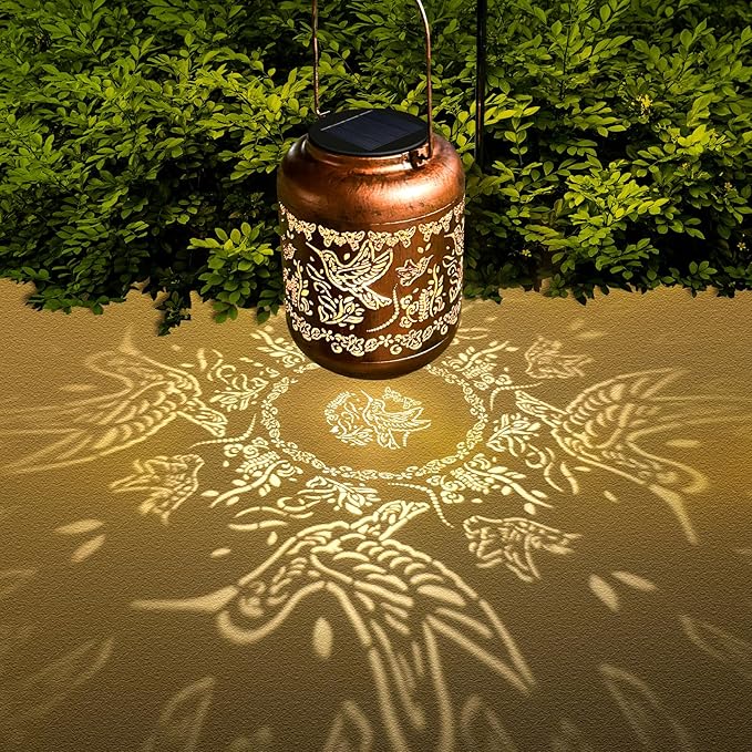 Hummingbird Solar Lanterns Outdoor Waterproof Hummingbird Birthday Gifts for for Women Mom Grandma, Hanging Solar Lights Garden Decoration Outside for Yard, Patio,Pathway Landscape