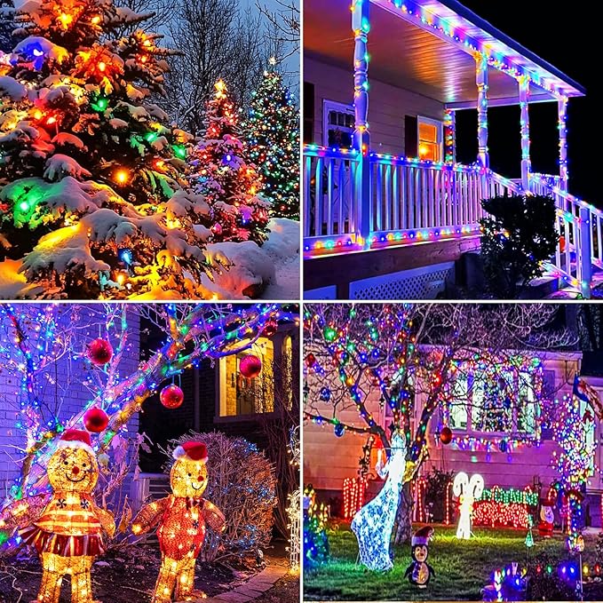 litogo 33 FT 100 LED Colored Fairy Lights Battery Operated with Remote and Timer, IP65 Waterproof Twinkle Lights Battery Powered 8 Mode Multicolor String Light for Outdoor Indoor Christmas Decor