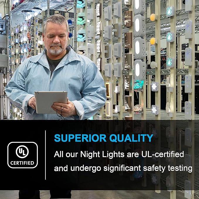 GE LED Night Light, Plug-in, Dusk to Dawn Sensor, Warm White, Ambient Lighting, Ideal for Kids and Adults Bedroom, Bathroom, Nursery, Hallway, Kitchen, 46882, 4 Pack