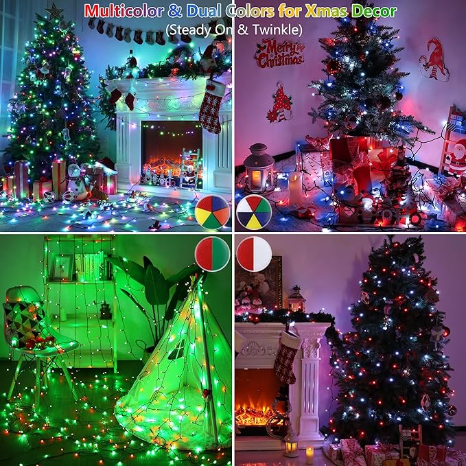 Easter Lights RGB String Lights, 115ft 300 LED Color Changing Lights Outdoor with Remote& Timer, Plug in - Pastel Lights for Home Yard Garden Indoor Outdoor Easter Decorations