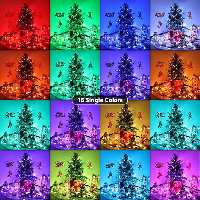 Toodour Easter Lights RGB String Lights, 66ft 200 LED Color Changing String Light with Remote & Timer, Waterproof Pastel Lights for Home Yard New Year Party Indoor Outdoor Easter Decorations