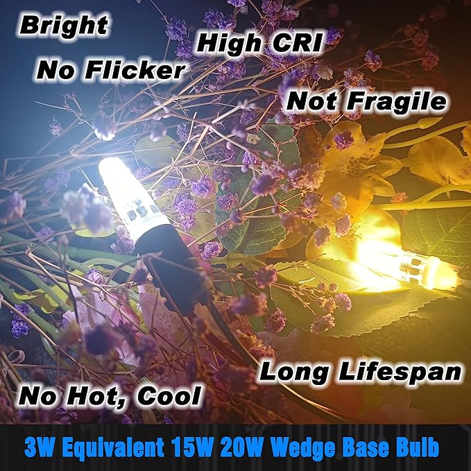15W 20W T5 T10 Wedge Base LED Light Bulb 300lm AC/DC 12V-24V Daylight White 6000K 3W 194 921 T10 LED Bulb for Automotive Car RV Camper Trailer Landscape Driveway Malibu Lawn Lighting, 8 Pack