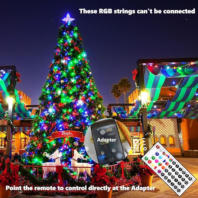 Joomer Easter String Lights Outdoor - 100FT 300LED RGB Pastel String Lights with Remote, Waterproof Outdoor Indoor with Timer Memory Function for Christmas, Valentines Day, Easter Day Decor