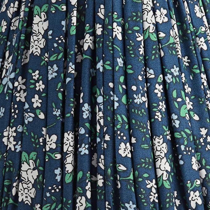 Springcrest Nelle Blue and Green Floral Cottage Core Pleated Shade 3.5x6x5 (Clip-On) - Springcrest