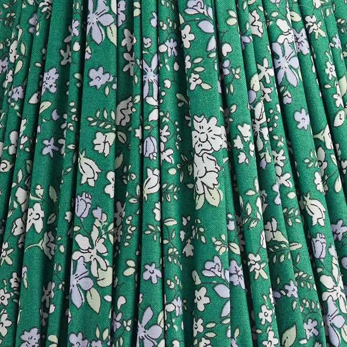 Springcrest Nelle Green Violet Floral Cottage Core Pleated Shade 3.5x6x5 (Clip-On) - Springcrest