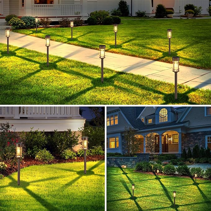 Mancra 8 Pack Solar Outdoor Lights, Bright Up to 10 Hrs Solar Lights Outdoor Waterproof Garden Decor for Patio Lawn Yard and Landscape