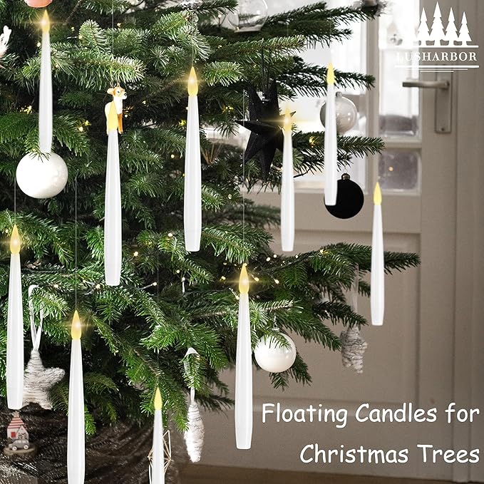 Floating Candles with Wand, 20 Pack 2 Wands Halloween Magic Hanging Candles Flameless Floating Candles Battery Operated for Halloween Decorations Gift Idea
