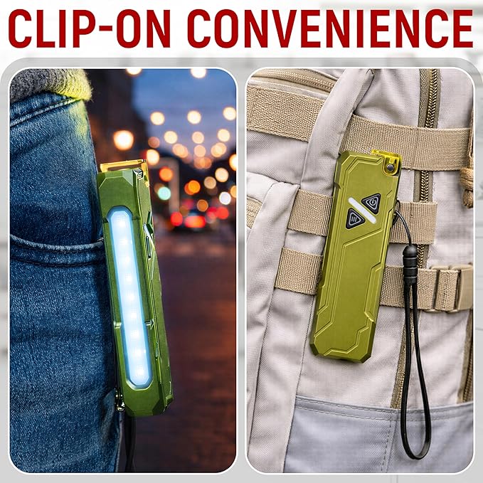 Rechargeable EDC Flashlight, 680 Lumens Waterproof Portable LED Flashlight with RGB Light, 10W USB-C Charging, Aluminum Alloy Magnetic Keychain Flashlight for Outdoor and Camping (Green)