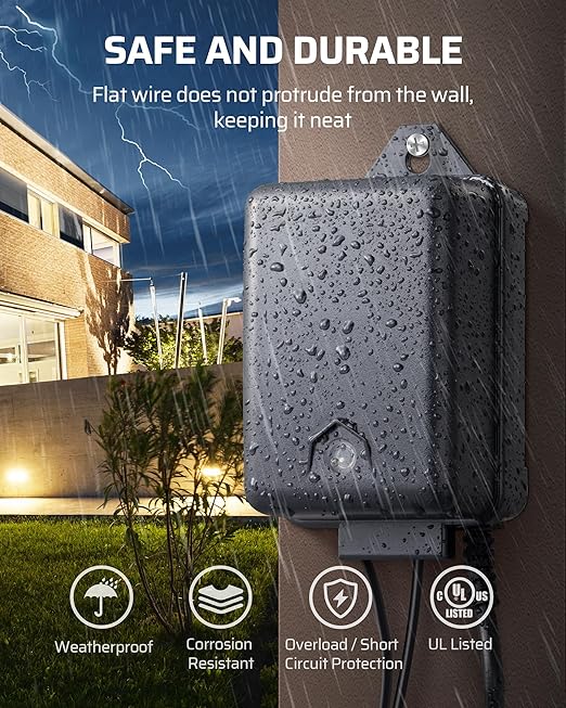 DEWENWILS 60W Low Voltage Landscape Transformer with Photocell Sensor, Low Voltage Transformer 120V AC to 12V AC, Landscape Lighting Transformer for Outdoor Lights, Garden Lights, Spotlight, UL Listed