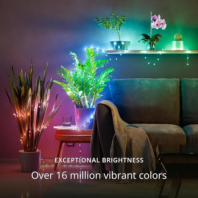 Twinkly Candies App-Controlled Star-Shaped USB-C LED Light String with 100 RGB (16 Mil. Colors) 6 M/19.7 FT. Clear Wire. USB-C Adapter Not Included