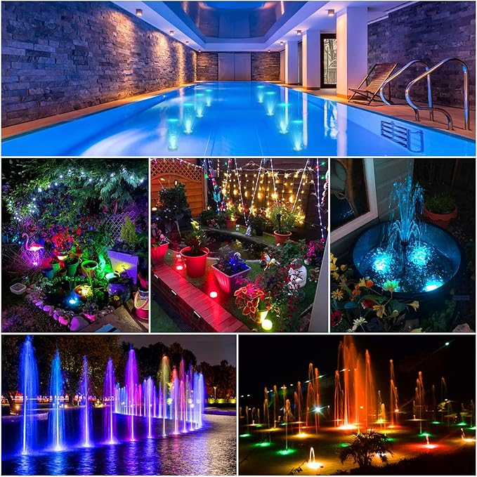 YiaMia Submersible Led Battery Operated Spot Lights with Remote, Decorative Fish Bowl Small Lamps for Aquarium Vase Base Pond Wedding Halloween Party (4 Pack)