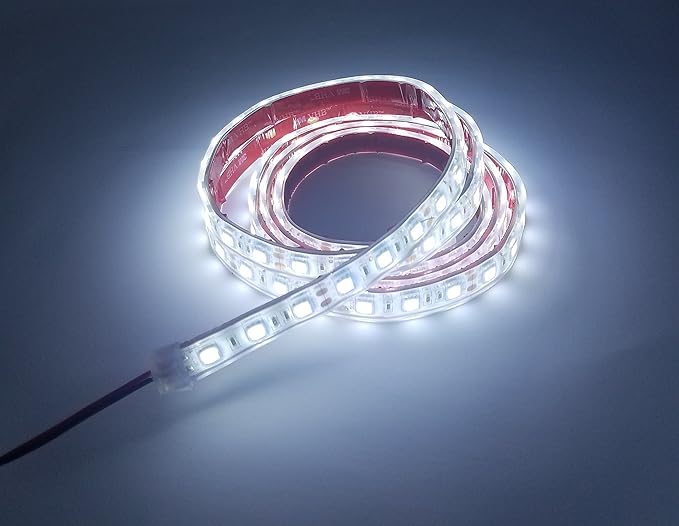 Marine Submersible LED Light Strip 12V 2ft White, LED Rope Lights, Waterproof Led Lights,