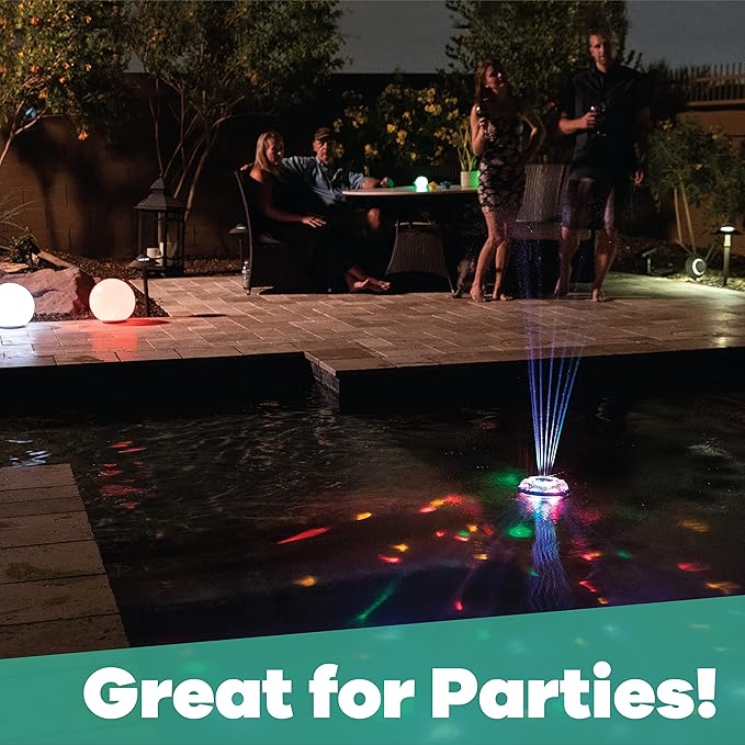 Game Pool Lights - 8 Colors 8 Modes, Easily Installable, Remote Controlled, Uses 3 AAA Rechargeable Batteries, for Above Ground Pools