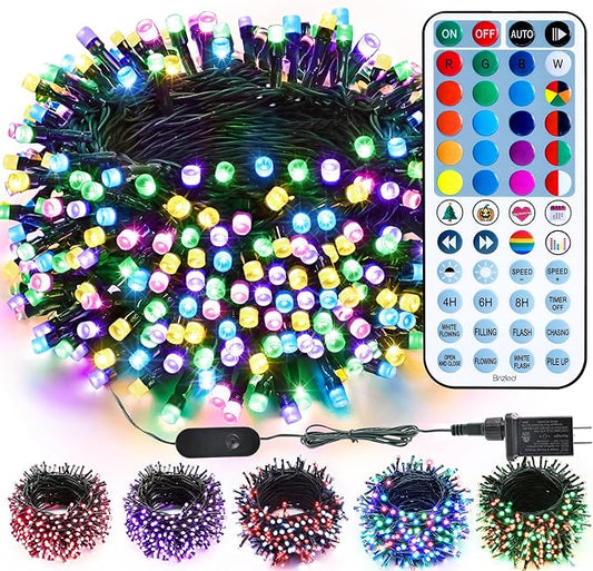 Brizled Color Changing RGB Christmas Lights, 66ft 200 LED Easter String Lights Music Sync, 120+ Modes Remote Dimmable Outdoor Mini Tree Light Indoor Plugin for July 4th Xmas Halloween