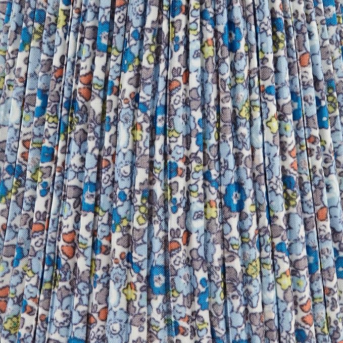4" Top x 6" Bottom x 5 1/2" High x Print Cottage Core Lamp Shade Replacement Small Mini Blue Empire Round Floral Modern Fabric Leaf Shirred Pleated Pattern Clip On Candelabra - Springcrest