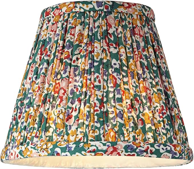 Springcrest Nelle Multi-Color Floral Cottage Core Pleated Shade 3.5x6x5 (Clip-On) - Springcrest