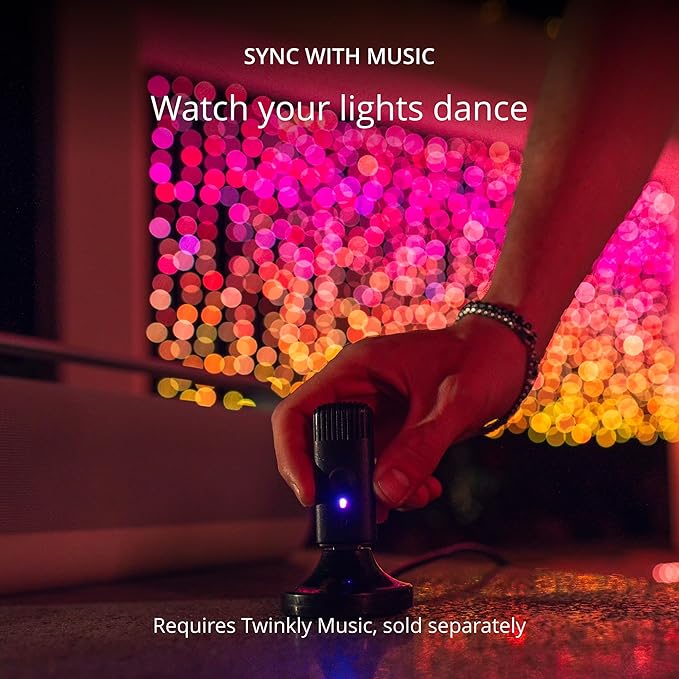 Twinkly Christmas Curtain Lights 210 RGB+W LEDs - App-Controlled, Sync with Music, Indoor & Outdoor Use, Compatible with Google Assistant, Amazon Alexa, Apple HomeKit, Bluetooth & WiFi Connectivity