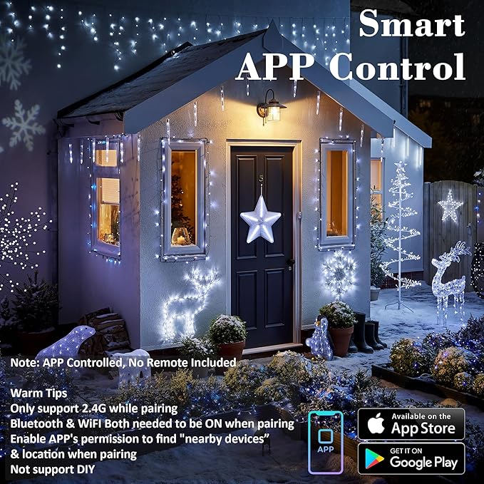 BrizLabs Christmas Lights App & Voice Control, 180ft 500 LED Color Changing Smart Christmas Fairy String Lights, Cool White & Colored Outdoor Mini Tree Light String for Indoor Outside Xmas Decor
