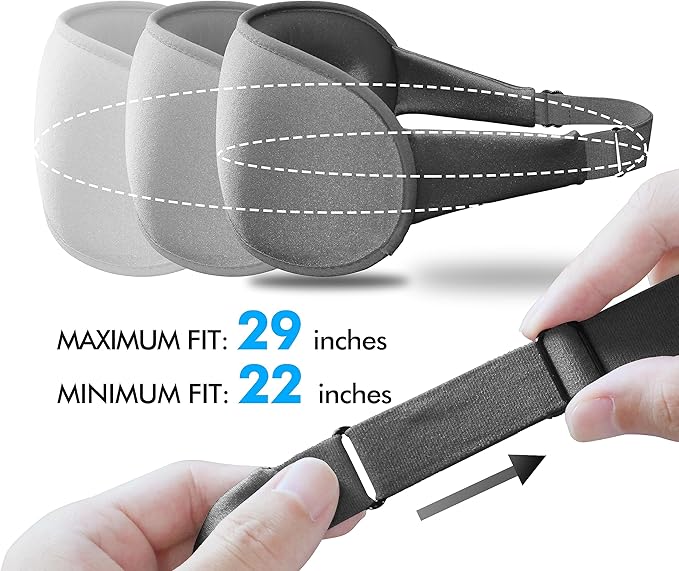 Sleep Eye Mask for Men Women, Lash Extensions 3D Contoured Cup Sleeping Mask, Travel Blackout Night Blindfold Eye Shade Cover with Adjustable Strap (Grey-Side Sleeper)