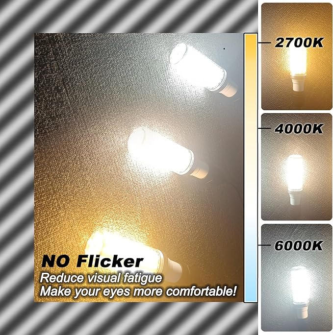 Big 1.77x 6.1 inch, E12 200w Equivalent LED Candelabra Bulbs C7,6000K Daylight Bright White,3000 lm T6 E12 20W LED Chandelier Light Bulbs for Ceiling Pendant Lighting Floor Lamp,Non-dimmable,3 Pack