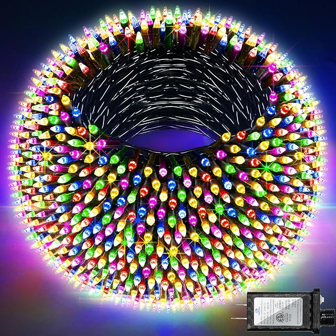 1500 LED 470FT Christmas Lights Outdoor,12 Lighting Modes Christmas String Lights with Timer, Dimmable Multicolor LED String Light Waterproof for Yard Tree Xams Wedding Party Holiday Decorations