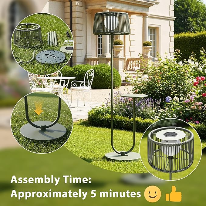 EcoGreen U-Shaped Solar Coffee Table Lamp – 21×14×55 Inch Modern Outdoor Standing Lamp, Solar Powered, 8H Warm Glow, Waterproof for Porch, Balcony, Garden, Poolside & Patio (Green, Single Pack)