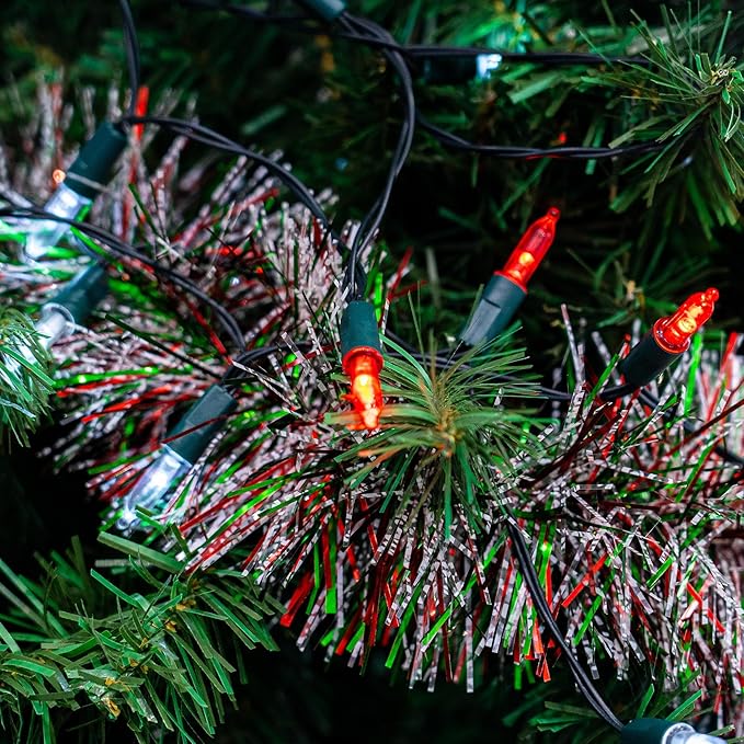 TW SHINE Battery Operated Christmas Lights, 2 Pack Total 100 LED 32 FT Battery Operated String Lights with 8 Modes, Xmas Lights for Outdoor Indoor Wedding Party Home Decorations, Red & White