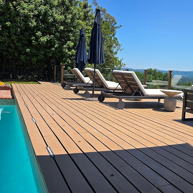 LUMENGY Deck Liner LED Light 0.5x9 Inch, 2700K Warm White, 12V Low Voltage, IP67 Waterproof, for Wood and Composite Decks and Patios, Brown, Stainless Steel Finish