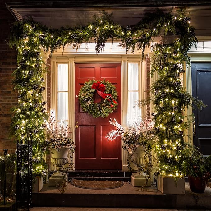Christmas String Lights 33ft 100 LED 8 Modes with Timer Xmas Tree Light Connectable for Indoor Outdoor Home Party Patio Garden Holiday Warm White