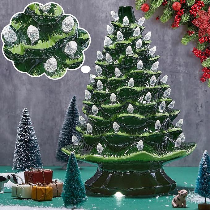 Boao 120 Pcs Ceramic Christmas Tree Replacement Lights Clear Plastic Flame Peg Bulbs Accessories for Ceramic Christmas Trees and DIY Projects (Clear,Small)