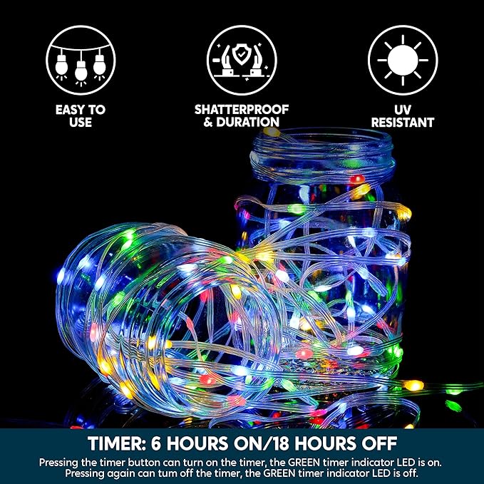 Joiedomi 1200 LED Christmas Lights Outdoor,394 FT Multicolor Christmas Tree Lights with 8 Modes Timer, PVC Clear Wire String Lights with Reel for Indoor Outdoor Holiday Xmas Eve Night Decoration