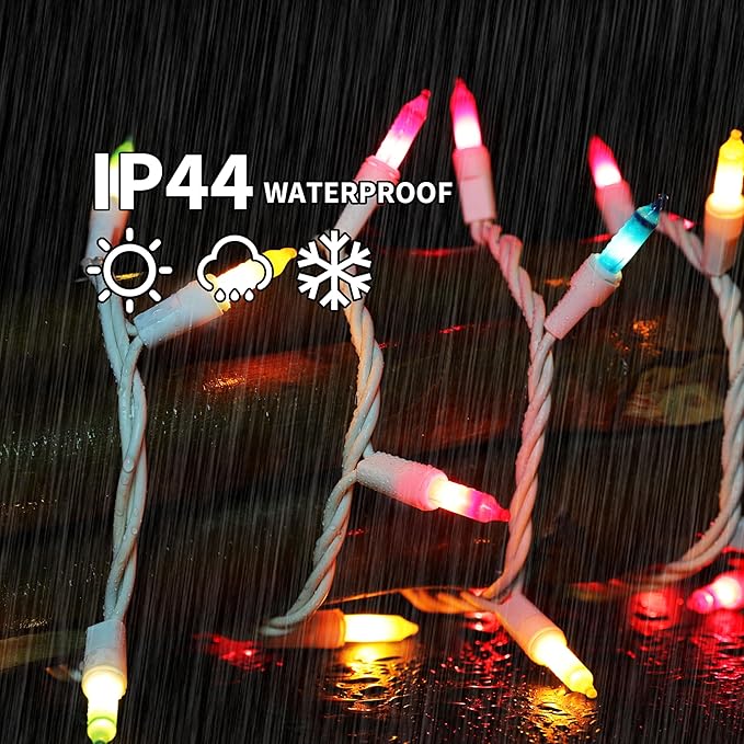 LAMPHOME Easter String Lights,Super-Bright Extendable 100 Count 19.6FT White Wire Mini Pastel Fairy Lights, 120V UL Certified for Garden Patio Holiday Party Outdoor Indoor Decoration, Multicolor
