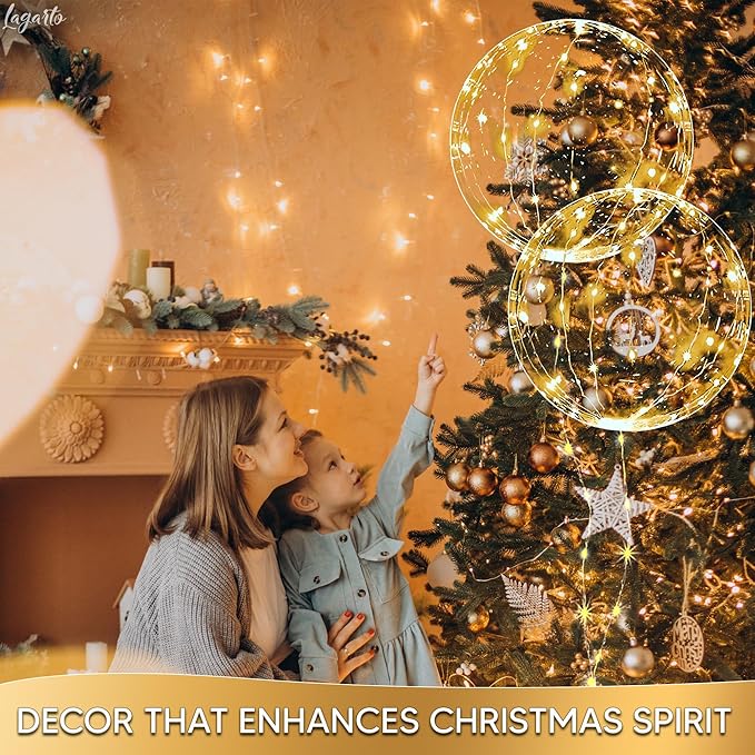 10 Pcs LED Balloons Light Up Balloons for Parties – Clear 18" Balloon with Gold String Lights & Individual Switch – Light Up Easter Decorations for Indoor & Outdoor Events, Batteries Not Included