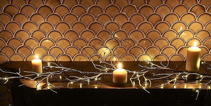 Hairui Lighted Garland Snow Flocked 6FT 48 LED Battery Operated Pre-lit Twig Vine Winter Christmas Party Decoration Indoor Outdoor Use