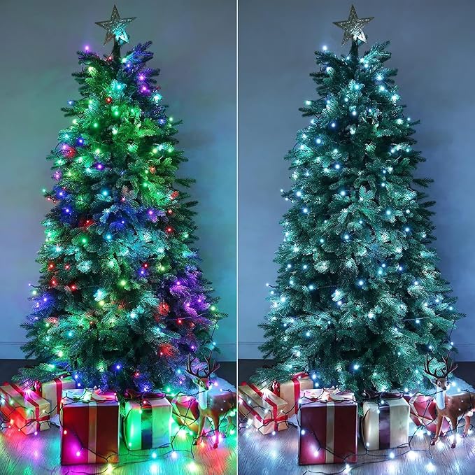 iBaycon Color Changing Christmas Lights, 33FT 100 LED RGB Christmas String Lights Outdoor, Fairy Twinkle Tree Lights with Remote Timer Plug in for Xmas Room Indoor Party Holiday Decorations
