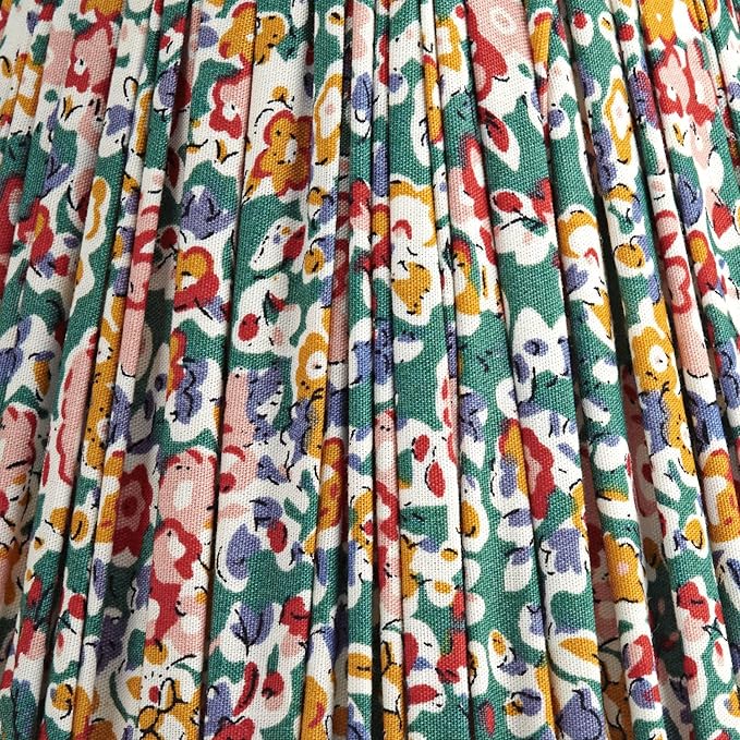 Springcrest Nelle Multi-Color Floral Cottage Core Pleated Shade 3.5x6x5 (Clip-On) - Springcrest