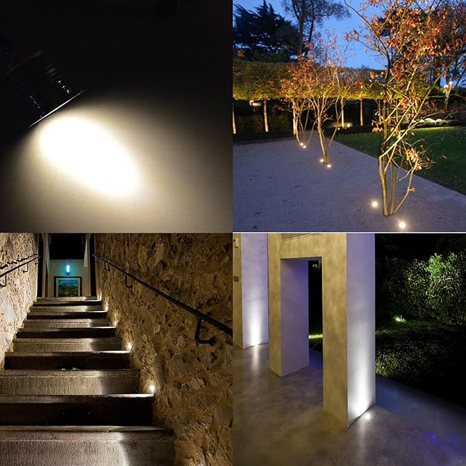 LED In-Ground Well Light,3W,12V-24V DC, IP67 Waterproof Aluminum Buried Underground Lamps,Outdoor Landscape Lighting,Warm White 3000K (watts, 3)