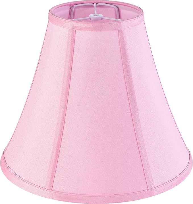 Bell Lamp Shades Pink Medium Lamp Shade 6" Top x 13" Bottom x 10.6" High(Spider) Side Ribbing Replacement Lampshade, Fabric Lamp Shade for Table Lamp,Floor Lamp, Handcrafted Shade by GO&SO